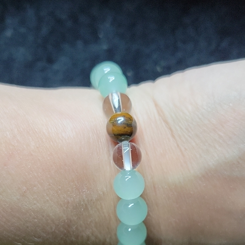 Chic Beaded Bracelet with Green and Brown Accents